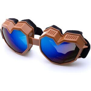 🆕Women Brown Heart Shaped Sunglasses Fashion Ski Goggles Oversize Love Glasses